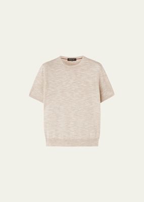 Men's Shoji Flax-Silk Short-Sleeve Sweater