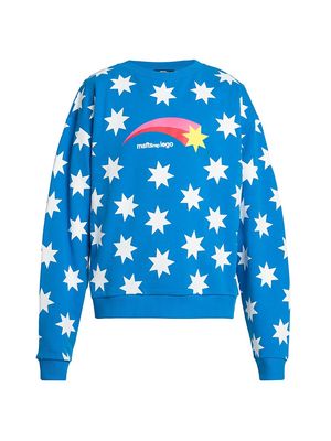 Men's Shooting Stars Crewneck Sweatshirt - Blue - Size Medium - Blue - Size Medium