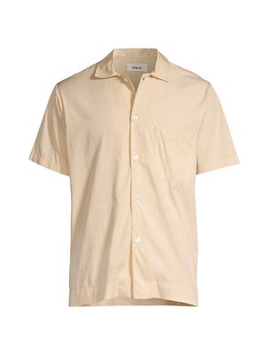 Men's Short-Sleeve Pajama Shirt - Khaki - Size Large - Khaki - Size Large