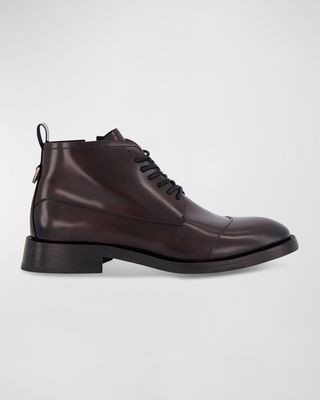 Men's Side Zip Leather Chukka Boots