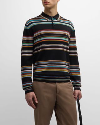 Men's Signature Stripe Knit Polo Shirt