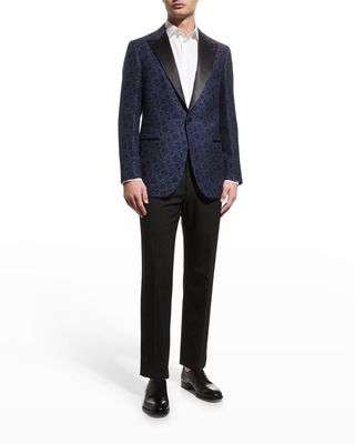 Men's Silk-Cashmere Floral Dinner Jacket