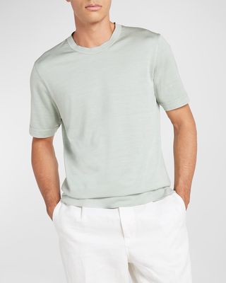 Men's Silk-Cotton Crewneck T-Shirt