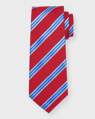Men's Silk-Cotton Multi-Stripe Tie