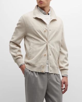 Men's Silk-Cotton Polo Shirt