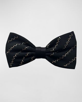 Men's Silk Crystal-Diagonal Bow Tie