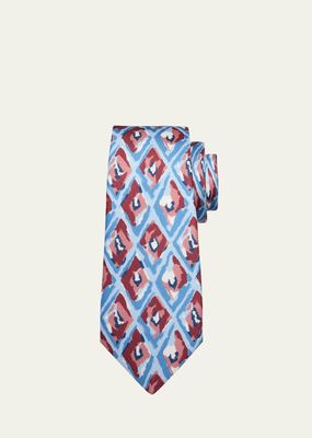 Men's Silk Diamond-Print Tie