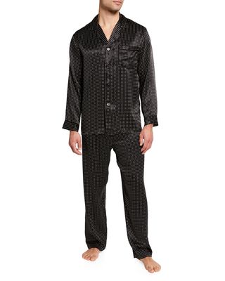 Men's Silk Dot Pajama Set