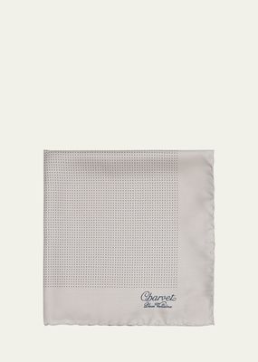 Men's Silk Dot-Print Pocket Square