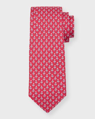 Men's Silk Fish-Print Tie