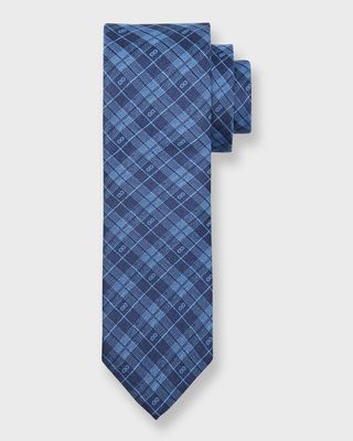 Men's Silk Gancini-Plaid Tie