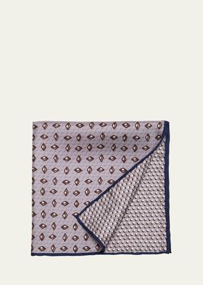 Men's Silk Geometric Double-Face Pocket Square