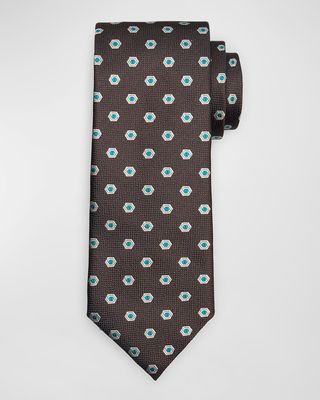Men's Silk Hexagon Jacquard Tie