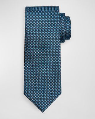 Men's Silk Jacquard Micro-Neat Tie