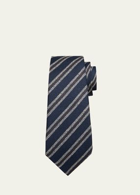 Men's Silk-Linen Stripe Tie
