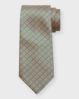 Men's Silk Medallion Grid Tie