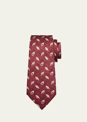 Men's Silk Teardrop-Print Tie