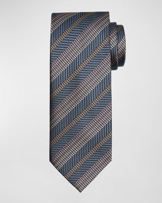 Men's Silk Textured Stripe Tie