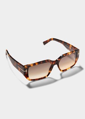 Men's Silvano-02 T-Logo Rectangle Sunglasses