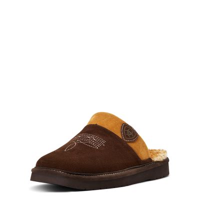 Men's Silversmith Square Toe Slipper Casual Shoes in Chocolate