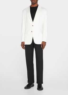 Men's Single-Breasted Solid Sport Jacket