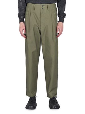 Men's Single Pleat Pants - Green - Size 28 - Green - Size 28