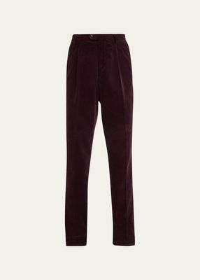 Men's Single-Pleated Corduroy Pants