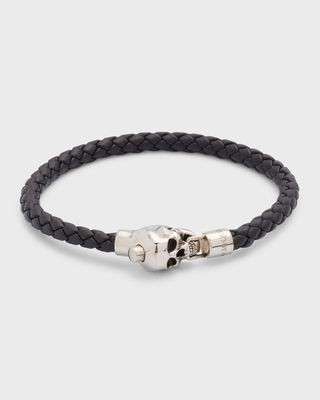 Men's Skull Chain Leather Bracelet