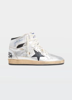 Men's Sky Star Laminated Leather High-Top Sneakers