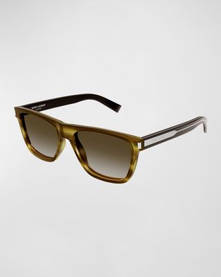 Men's SL 619 Acetate Rectangle Sunglasses