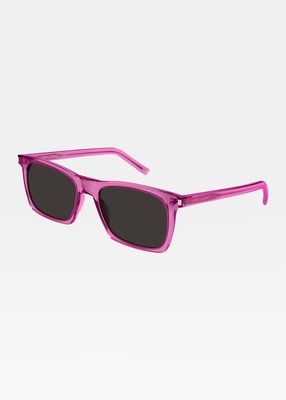 Men's Slim Acetate Rectangle Sunglasses