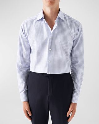 Men's Slim Fit Check Pique Shirt