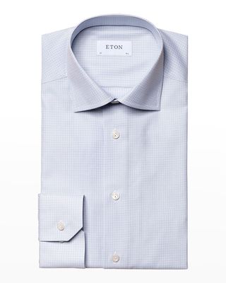 Men's Slim Fit Check Stretch Dress Shirt
