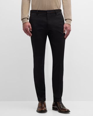 Men's Slim-Fit Cotton Dress Trousers