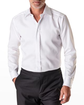 Men's Slim-Fit Diamond Dress Shirt