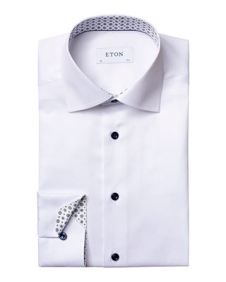 Men's Slim-Fit Dress Shirt w/ Medallion Detail