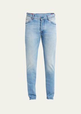 Men's Slim-Fit Light Wash 5-Pocket Jeans