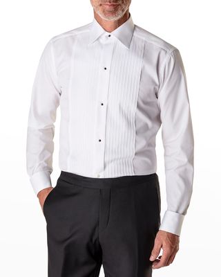 Men's Slim-Fit Pleated Bib Formal Shirt