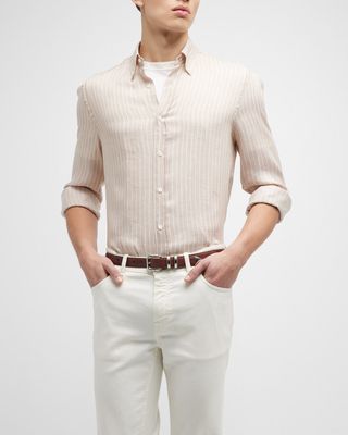 Men's Slim Fit Stripe Sport Shirt