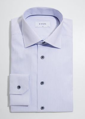 Men's Slim Fit Striped Cotton Twill Dress Shirt