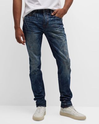 Men's Slim Paint Splatter Jeans