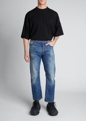 Men's Slim-Straight Cropped Jeans