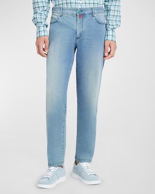 Men's Slim-Straight Light-Wash Jeans
