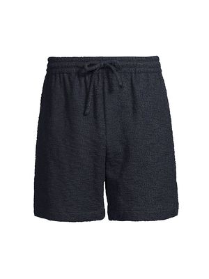 Men's Slubbed Drawstring Shorts - Navy - Size 36 - Navy - Size 36