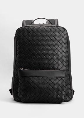 Men's Small Classic Intrecciato Leather Backpack
