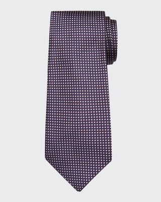 Men's Small Dot-Print Silk Tie