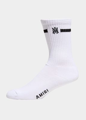 Men's Small MA-Logo Stripe Crew Socks