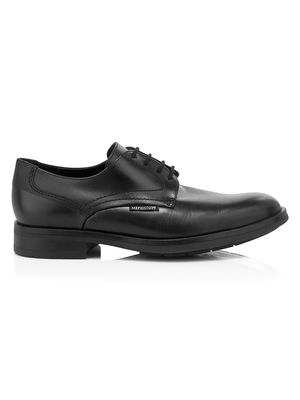 Men's Smith Leather Derby Shoes - Black - Size 12