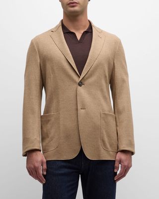 Men's Soft Jersey Wool Two-Button Sport Coat