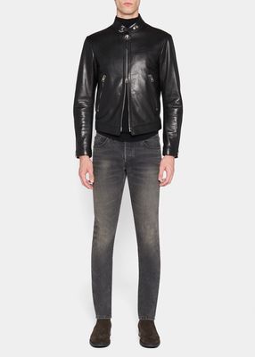 Men's Soft Leather Biker Jacket